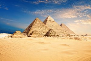 Famous Giza Pyramids, beautiful desert view, Cairo, Egypt